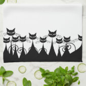 Retro-Mod-Katzen Geschirrtuch (Gefaltet)