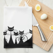 Retro-Mod-Katzen Geschirrtuch (Viertel Falte)