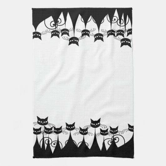 Retro-Mod-Katzen Geschirrtuch (Vertikal)