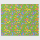 Retro-Mod-Kreise auf Grün Geschenkpapier (Flach)