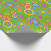 Retro-Mod-Kreise auf Grün Geschenkpapier (Ecke)