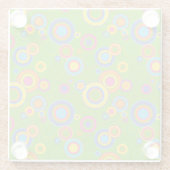 Retro-Mod-Kreise auf Grün Glasuntersetzer (Rückseite)