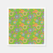 Retro-Mod-Kreise auf Grün Serviette (Vorderseite)
