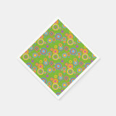 Retro-Mod-Kreise auf Grün Serviette (Ecke)