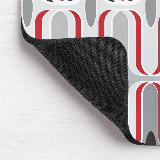 Retro Mod-Kunst-Deko verlaufen Funky Muster-rotes Mousepad (Ecke)