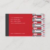 Retro Mod-Kunst-Deko verlaufen Funky Muster-rotes Visitenkarte (Rückseite)
