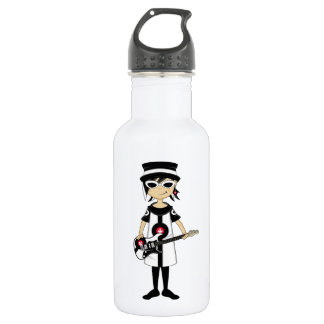 Retro Mod-Mädchen mit Gitarre Edelstahlflasche