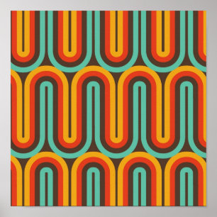 Retro-Mod Mid-Century-Abstrakt Poster