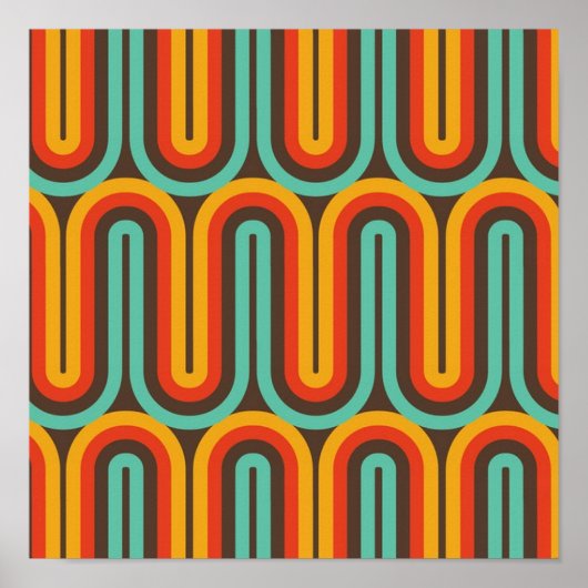 Retro-Mod Mid-Century-Abstrakt Poster (Vorne)
