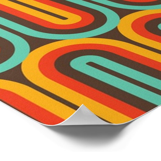 Retro Mod Mitte Jahrhundert Abstrakt Poster (Ecke)