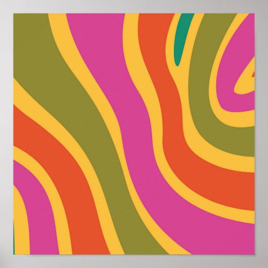 Retro Mod Mitte Jahrhundert Abstrakt Poster (Vorne)