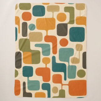 Retro-Mod-Mosaik-Fleece-Decke Sherpadecke