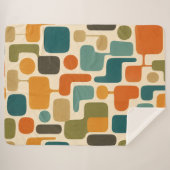 Retro-Mod-Mosaik-Fleece-Decke Sherpadecke (Vorderseite (Horizontal))