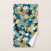 Retro Mod Muster Aquamarin Mustard Schwarz-weiß Aq Badhandtuch Set (Handtuch)