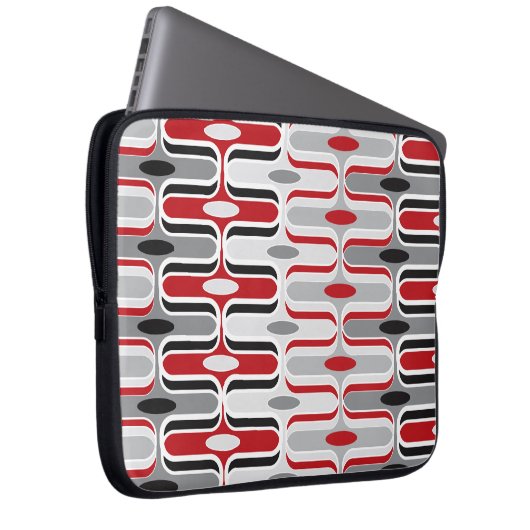 Retro Mod Ogee Zig Zag Muster Art cLaptop Sieb Laptopschutzhülle (Vorne Rechts)