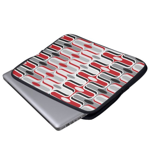 Retro Mod Ogee Zig Zag Muster Art cLaptop Sieb Laptopschutzhülle (Vorne Knopf)