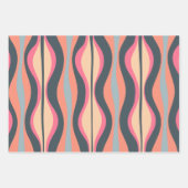 Retro Mod Patterns Pink Apricot Blue Geschenkpapier Set (Vorderseite)