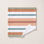 Retro Mod Patterns Sage Aquamarin Terracotta auf d Badhandtuch Set (Waschlappen)