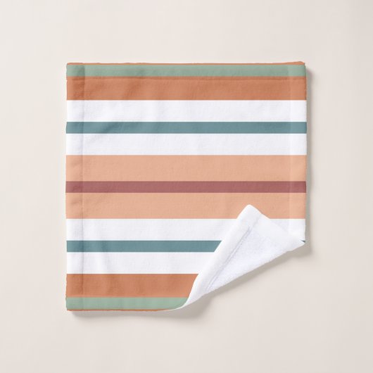 Retro Mod Patterns Sage Aquamarin Terracotta auf d Badhandtuch Set (Waschlappen)