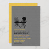 Retro Mod Perfect Chair Pair Eames Wedding Einladu Einladung (Vorne/Hinten)