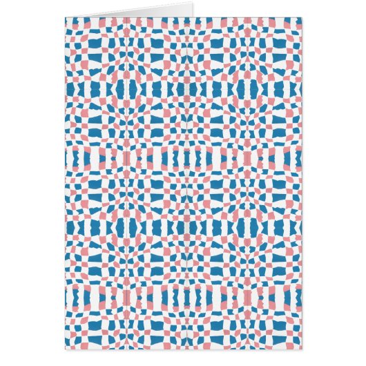 Retro Mod Pink Blue Checkerboard Abstrakt (Vorne)