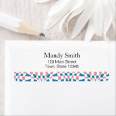 Retro Mod Pink Blue Checkerboard Abstrakt (Insitu)