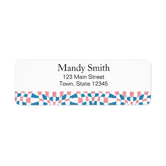 Retro Mod Pink Blue Checkerboard Abstrakt (Vorne)