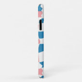 Retro Mod Pink Blue Checkerboard Abstrakt Case-Mate iPhone Hülle (Hinten/Rechts)