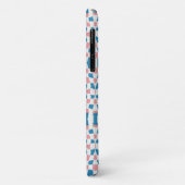 Retro Mod Pink Blue Checkerboard Abstrakt Case-Mate iPhone Hülle (Hinten/Links)