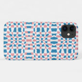 Retro Mod Pink Blue Checkerboard Abstrakt Case-Mate iPhone Hülle (Rückseite (Horizontal))