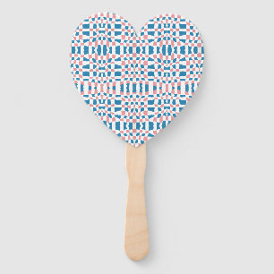 Retro Mod Pink Blue Checkerboard Abstrakt Fächer