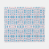 Retro Mod Pink Blue Checkerboard Abstrakt Fleecedecke (Vorderseite (Horizontal))