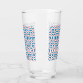 Retro Mod Pink Blue Checkerboard Abstrakt Glas (Links)