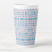 Retro Mod Pink Blue Checkerboard Abstrakt Milchtasse (Vorderseite)