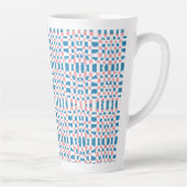 Retro Mod Pink Blue Checkerboard Abstrakt Milchtasse (Rechts)
