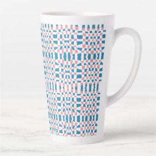 Retro Mod Pink Blue Checkerboard Abstrakt Milchtasse