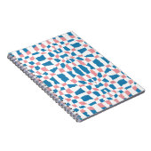 Retro Mod Pink Blue Checkerboard Abstrakt Notizblock (Rechte Seite)