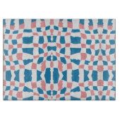 Retro Mod Pink Blue Checkerboard Abstrakt Schneidebrett (Vorderseite)