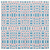 Retro Mod Pink Blue Checkerboard Abstrakt Stoff (Muster)