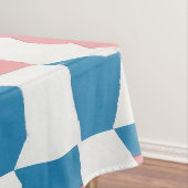 Retro Mod Pink Blue Checkerboard Abstrakt Tischdecke (Beispiel)