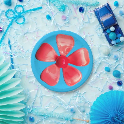 Retro MOD Pink Blume Blumengarten Hochzeit Pappteller (Party)