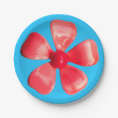 Retro MOD Pink Blume Blumengarten Hochzeit Pappteller (Vorderseite)