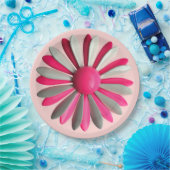 Retro MOD Pink Blume Floral Spring Garden Party Pappteller (Party)