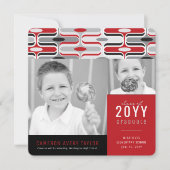 Retro Mod Red & Black Ogee 2 Foto Abschluss Ankündigung (Vorderseite)