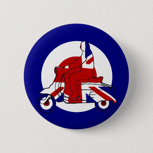 Retro Mod-Roller-Junge Großbritannien Button (Vorderseite)