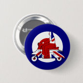 Retro Mod-Roller-Junge Großbritannien Button (Vorne & Hinten)