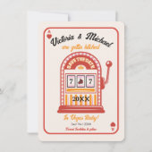 Retro-Mod-Save the Date-Slot-Maschine Hochfahren Einladung (Vorderseite)