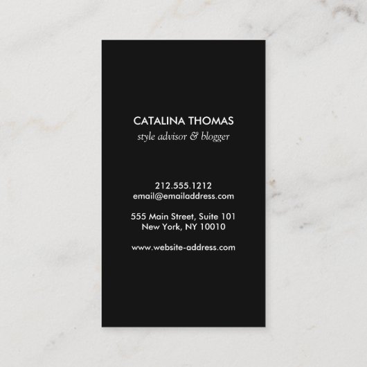 Retro Mod Schwarz und Weiß Muster Vertikal Visitenkarte (Rückseite)