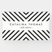 Retro Mod Schwarz-Weiß-Muster-Banner Banner (Horizontal)