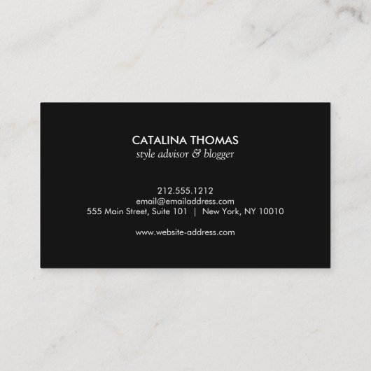 Retro Mod Schwarz-Weiß-Muster-Gold-Closing-Logo Visitenkarte (Rückseite)